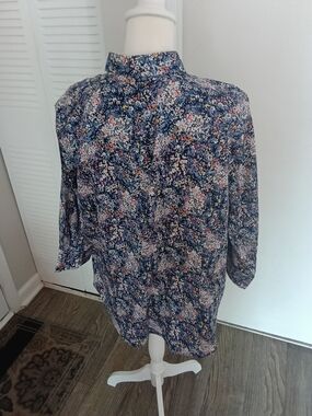 Chaps Navy Floral Button-Down Shirt